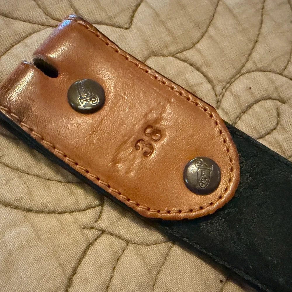 Justin Boots Black Brown Laced Leather Western Belt With Silver Conchos, Size 38